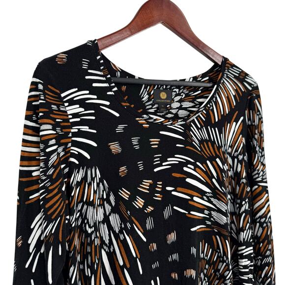 JM Collection Plus Size 1X Black Stretchy Blouse Shirt Top Business Winter Cozy - Picture 3 of 7